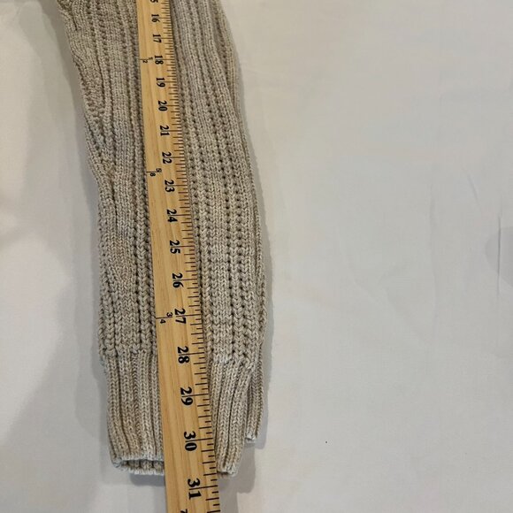 Cable Knitted Collared Sweater Pullover Classic 1/4 zip Tan Men S/M - Picture 8 of 9